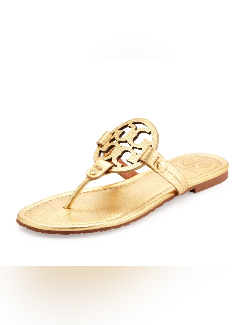 Tory Burch Miller Metallic Gold Sandals Size 7.5